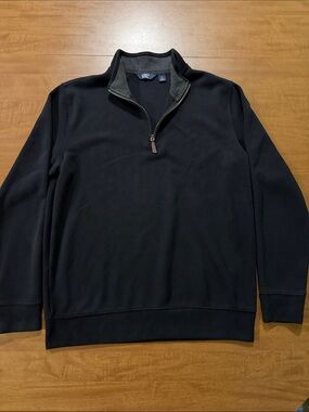 Lands' End Men's Half-Zip Pullover Sweater - Black